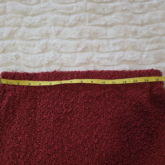 Chic Knit Skirt, Shirt and Cardigan 3 Piece Set in Red-brown Tone. Hand Made - Picture 13 of 16